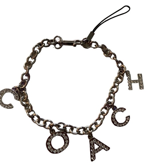 COACH Signature Silver Crystal Purse Charm Zipper Pull Retired and RARE NEW NWOT - Picture 2 of 3